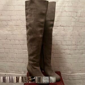 ❤️ ALDO Taupe Suede Over-the-Knee Heels BOOTS